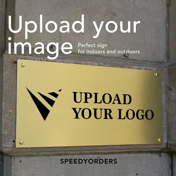 Custom Outdoor Metal Sign, Personalized Aluminum Safety and Business Sign, Waterproof White Aluminum (Logo, 24x18 In)
