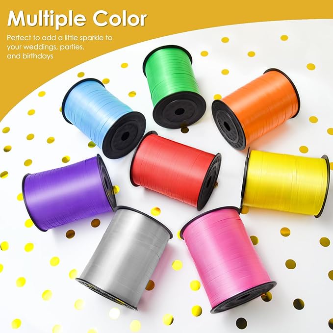 Gold Curling Ribbon, Balloon String 500 Yard for Gift Wrapping, Curly Ribbons, 3/16" for Florist Flower, St Patricks Day, Valentines Day