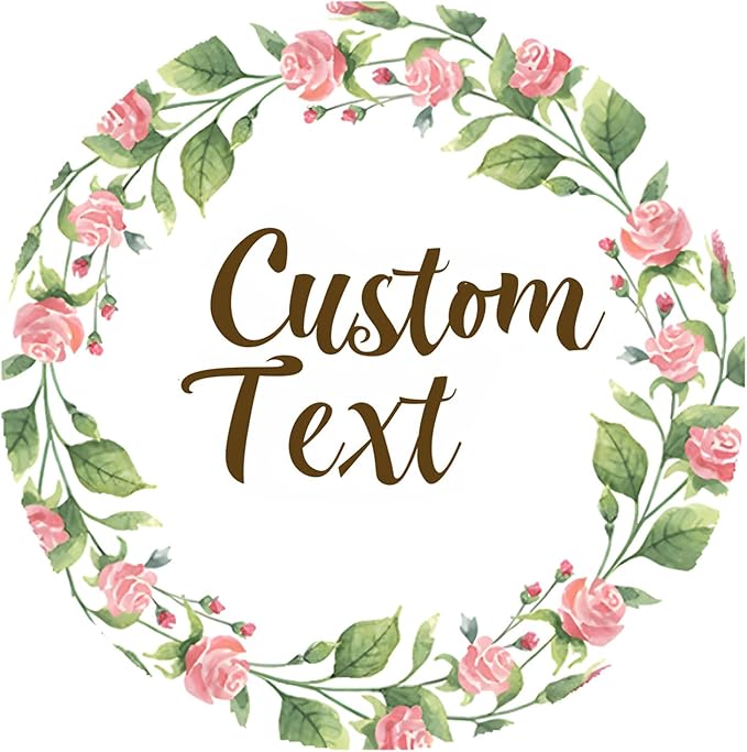 Premium Custom Stickers Labels - Personalized Stickers for Businesses Logo and Name. Birthday Pets and Label Product Boxes Wedding Favors Waterproof Labels (wreath 12, 2.5 inch)