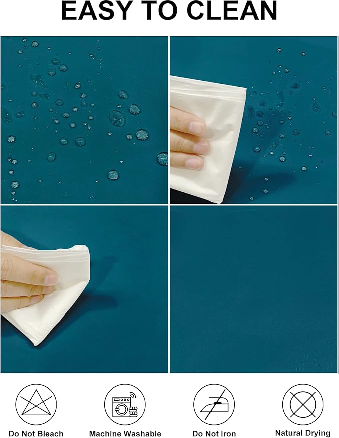 Fokitut 2 Pack Waterproof Round Tablecloth, 70 Inch, Stain Resistant and Wrinkle Polyester Table Cloth, Fabric Table Cover for Kitchen Dining, Wedding, Party, Holiday Dinner-Caribbean Blue