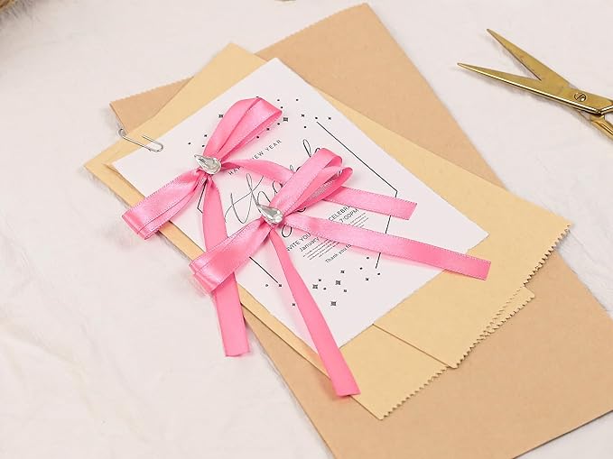 Hot Pink Satin Ribbon 3/8 inch X Continuous 25 Yards, Single Face Polyester Ribbon Perfect for Gift Wrapping, Flower Bouquet, Wedding Decor, Crafts, Bow Making, Sewing and More