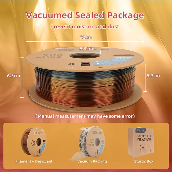 Transparent Multi Rainbow Color Gradient Change PLA 1.75mm 1KG 3D Printing Filament Crystal Rainbow PLA Clear PLA Filament with Cardboard Spool-Maple Leaf