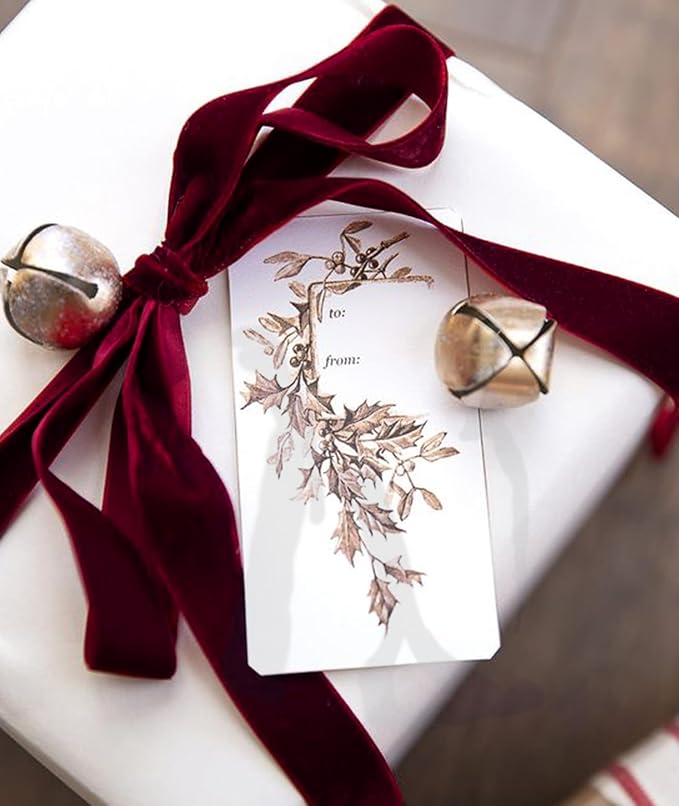 Burgundy Christmas Velvet Ribbon for Tree, Gift Wrapping, Flower Bouquet, Wreath Decorations, Bow Making 1'', 25 Yards