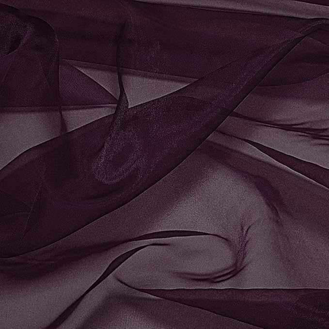 VDS Plum Organza Fabric, 60 Yards Continuous, 45” Wide, Wedding Party Decoration Iridescent Crystal Sheer Shiny Organza Tulle Bridal Dress DIY Crafts Costume Sewing Backdrop Arch Cloth