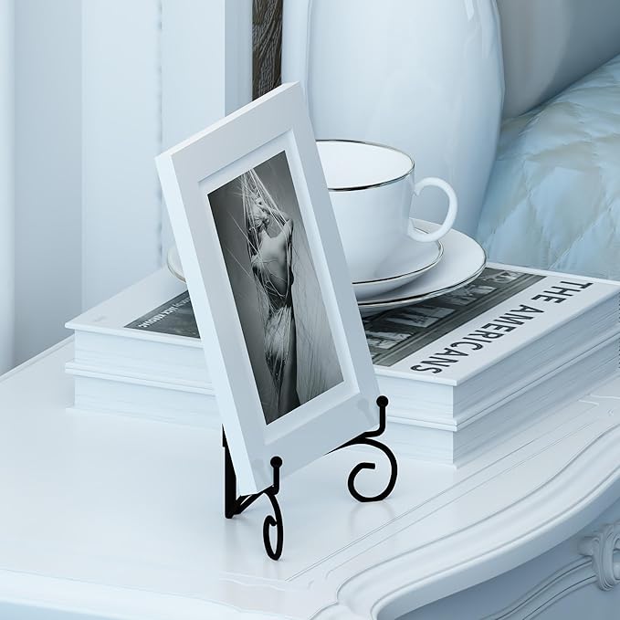 Iron Plate Stand for Display with Folding Design, Picture Stands for Tables, 12 Inch Large Easels for Displaying for Book, Art Piece, Photo and Platter, 12’’ Black, 2-Pack