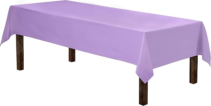 Gee Di Moda Rectangle Tablecloth - 60 x 126 Inch Lavender Table Cloth for 8 Foot Rectangle Table - Heavy Duty Washable Fabric - for 8 Ft Buffet Table, Holiday Party, Dinner, Wedding & Baby Shower