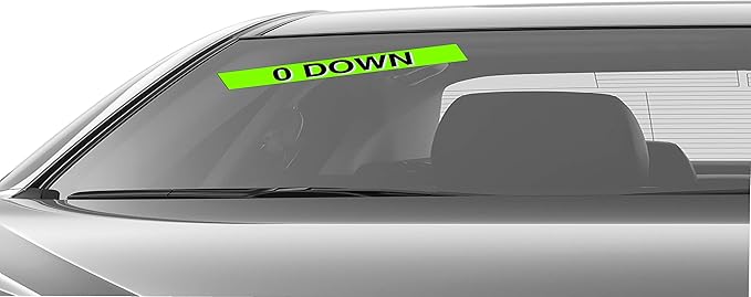 Ez-line Vinyl Windshield Stickers 3 Dozen 15 Inch Chartreuse Slogan Dealership Pro Pack for Car Lots (EZ115-Pack1)