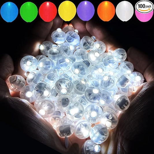 Aogist 100pcs White Balloon Lights,Long Standby Time Waterproof Mini Light,Battery Powered,Round LED Ball Lamp for Latex Balloon Paper Lantern Party Wedding Festival Christmas Halloween Decorative