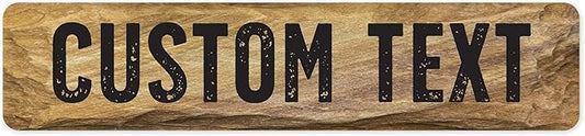 Custom Sign, Custom Street Sign, 11 Font Colors, 13 Font Styles, 4 Hole Options, 22 Sizes, 4x18 Inches, Rust Free DiBound, Fade Resistant, Made in USA by My Sign Center (Stone)
