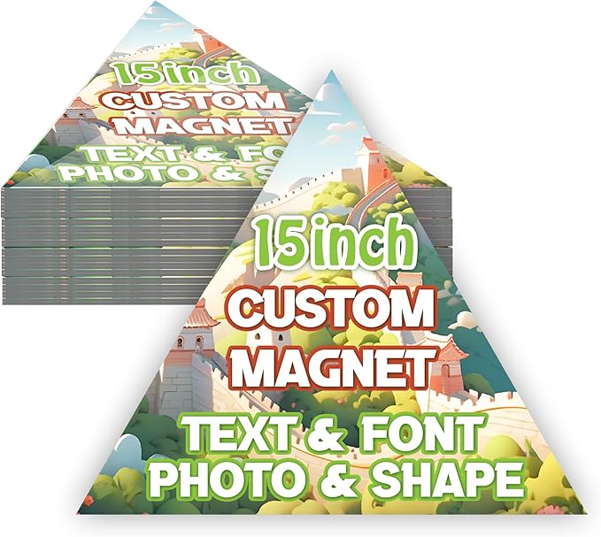 KETABAO – 15" Custom Triangle Refrigerator and Car Photo Magnets - Personalize with Photos of Your Home, Office and Vehicle