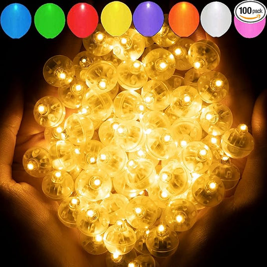 Aogist 100pcs Warm White Balloon Light,Long Standby Time Waterproof Mini Ball Light,Round LED Lamp for Paper Lantern Balloon Party,Wedding,Birthday,Festival,New Year and Christmas Decorative