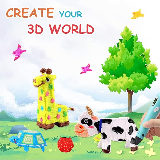 22 Colors 3D Pen Filament 1.75mm PLA, Each Color 10 Feet, Total 220 Feet 3D Pen Filament Refills 3D Printing Pen Refills with High-Precision Diameter Not Compatible with 3Doodler Pen