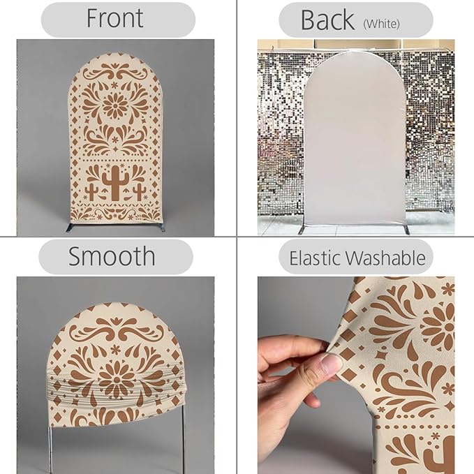 Mexico Theme Arch Stand Covers Fiesta Wedding Party Elastic Fabric Background Birthday Baptismx Baby Shower Decor Props (Customized,G-3741)
