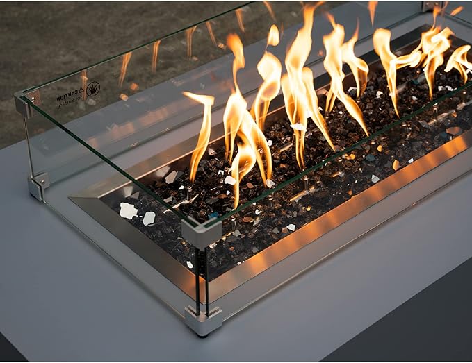 Stanbroil 10-Pound Fire Glass - 1/2 inch Reflective Tempered Fire Glass for Fireplace Fire Pit, Onyx Black Reflective