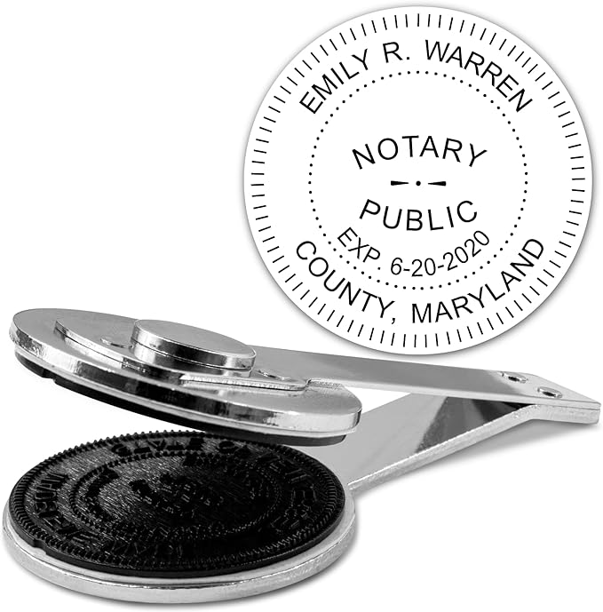 MaxMark Insert Only for Notary Seal Round Desk Embosser for Maryland State