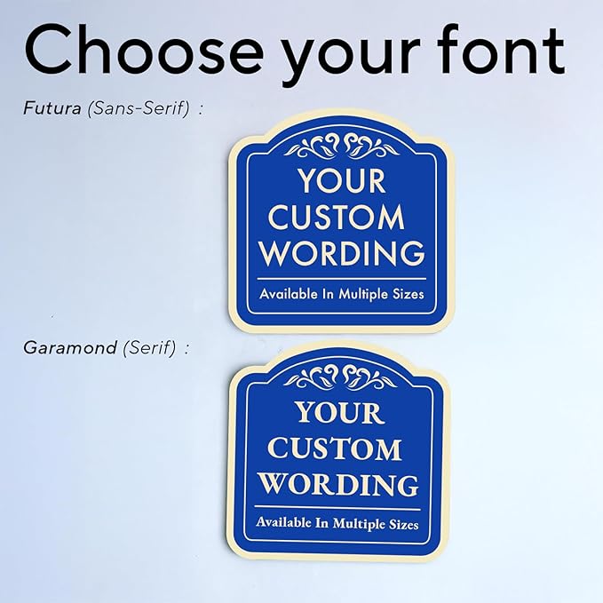 Custom Decorative Outdoor Metal Sign - Personalized Aluminum Driveway Sign, Waterproof, Made in USA - Design 1 Blue Steel 18x18 In