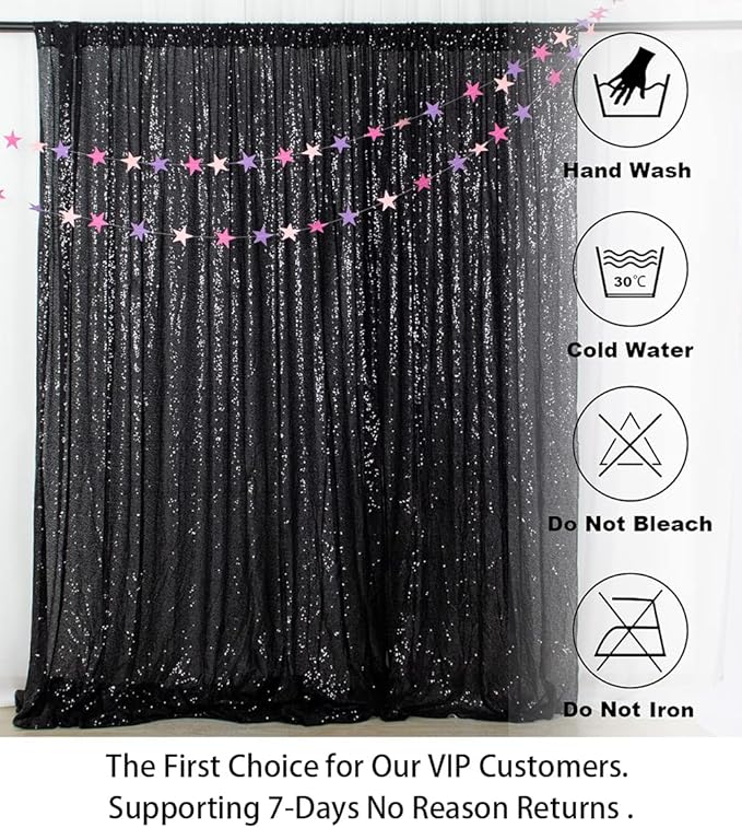 ShinyBeauty PHOTOBOOTH Background Best Choice-4FTx7FT-Black-Sequin backdrops, Sequin Fabric,Wedding backdrops,Rust Backdrop,Sequin Curtains,Photography Backdrop (Buy it Now) (Black)