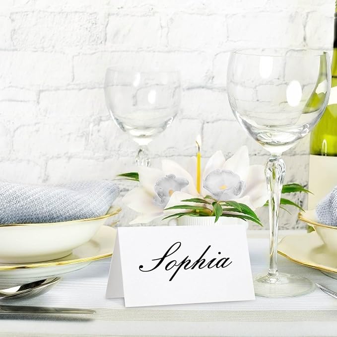 60 Pcs Premium Place Cards, 2x3.5in Small Tent Cards, Blank Fillable Banquet Seat Cards, Name Cards, Escort Cards, Table Cards, Wedding Place Cards for Wedding, Table, Dinner Parties