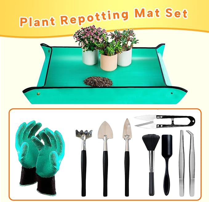 Bonsai Tools Set for Beginners, Bonsai Tree Kit with Training Wire, Scissors, Pruning Shears, Repotting Kit, Indoor Plant Tools Starter Kit (Purple with saws)