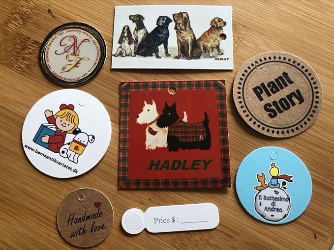Custom Brown Kraft Paper Tags,Personalized Your Logo and Text Price Hang Tags for Clothes Gift Jewelry Handmade Business Wedding Birthday Favors