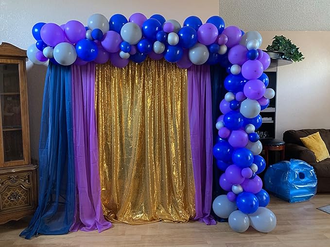 Gold Sequin Backdrop Curtains 1 Panel 10FTx10FT Glitter Gold Photo Backdrop Drapes Party Wedding Baby Shower Curtain Sparkle Photography Background