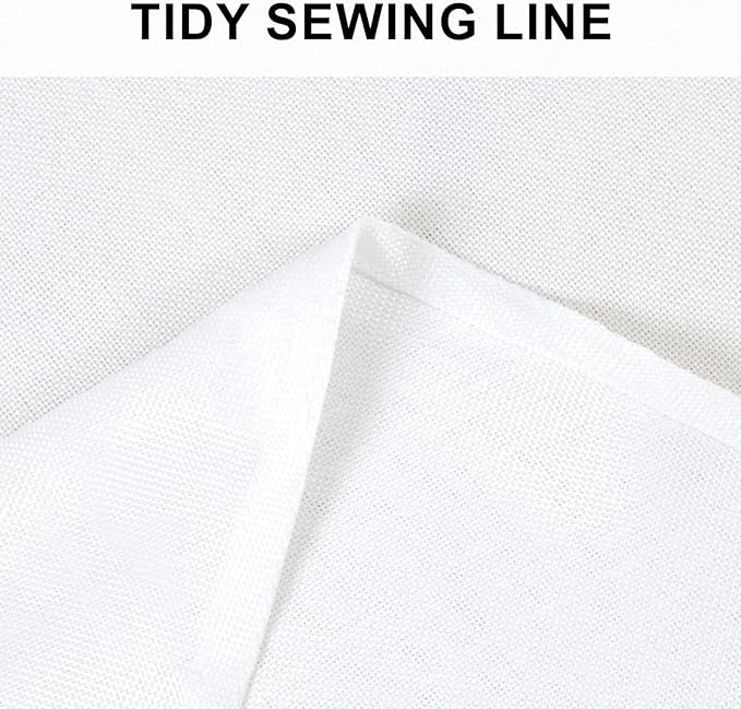 Hiasan Round Linen Tablecloth 120 Inch - Wrinkle and Stain Resistant Washable Polyester Fabric Table Cloth for Dining Room Kitchen Party, White
