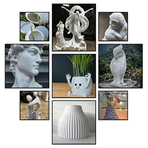 Geeetech Marble PLA Filament, 1.75mm 3D Printer Filament 1kg(2.2lbs), Dimensional Accuracy +/- 0.02 mm, Marble White-Brown Stone Color, Fit Most FDM Printer