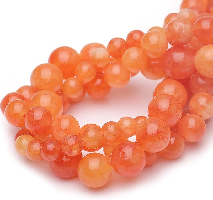 6mm Natural Stone Beads for Jewelry Making,Gold Sunstone Polished Smooth Round Gemstone Beads for Bracelet Necklace 15 Inch