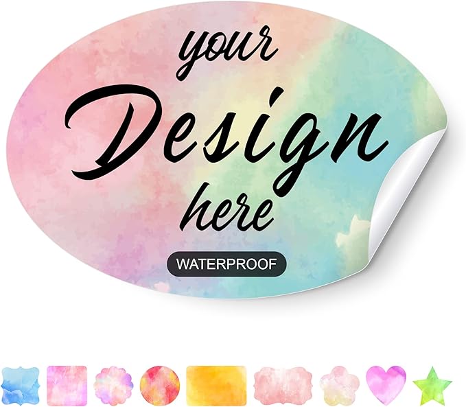 Custom Stickers Personalized Labels - Customized Stickers with Any Design Image Logo Text,Custom Stickers for Business Logo,Custom Thank You Label Stickers,100 Labels (Oval,6"x3")