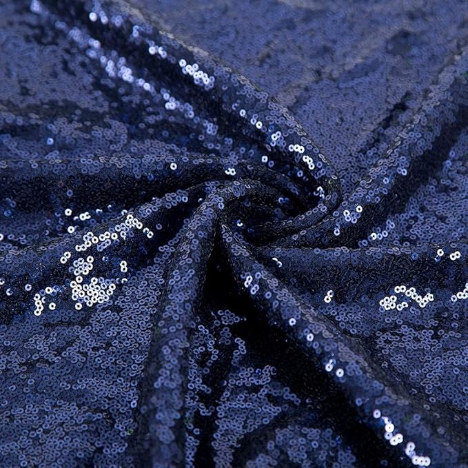 Navy Blue Sequin Backdrop Curtains 2FTx8FT 2 Panels Sparkly Background Drapes for Party Birthday Wedding Decor
