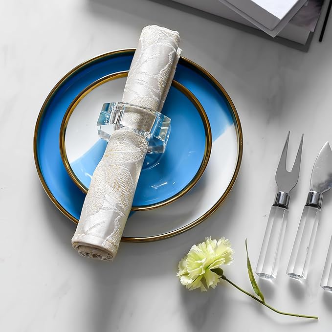 Crystal Napkin Rings, Elegant Table Decor Holders for Wedding, Christmas, Thanksgiving, Holiday Dining, 12 Pack