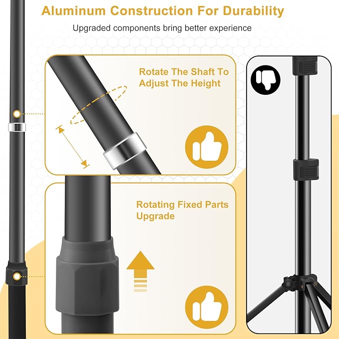 Jiang&Rong 10ft x 10ft Adjustable Backdrop Stand Kit - Heavy Duty Pipe and Drape Stand for Wedding, Birthday Party, Banquet Decorations (Black)