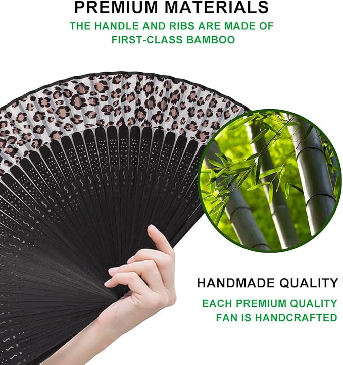 Amajiji Small Folding Hand Fan for Women, Chinese Japanese Vintage Style Bamboo Silk Fans for Party Wedding Dancing Decoration Gift Performance (AM-06)