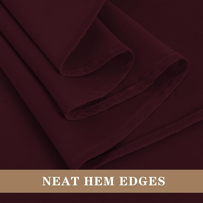 Fitable 6 Pack Burgundy Round Table Clothes - 70 Inches in Diameter - Stain Resistant and Washable Tablecloths, Polyester Fabric Table Covers for Wedding, Party, Banquet, Gathering