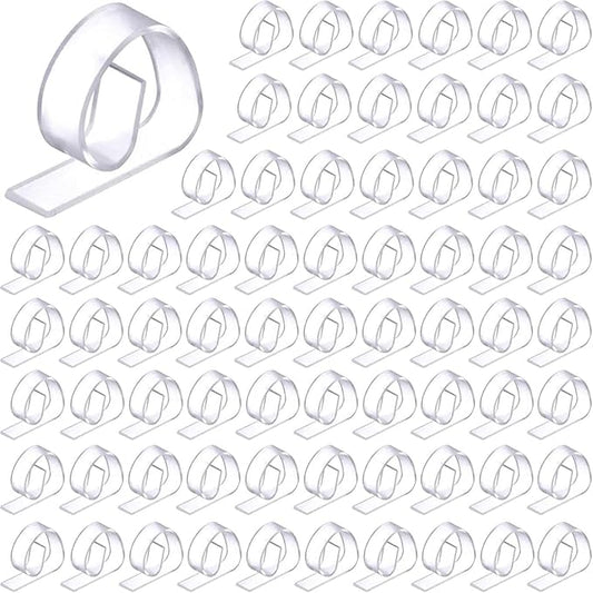 Eccliy 300pcs Transparent Clear Tablecloth Clips Plastic Table Cloth Clips Windproof Table Cover Holder Clamps Tablecloth Cloth Holder for Christmas Wedding Party Indoor Outdoor Camping Picnic (Curve)