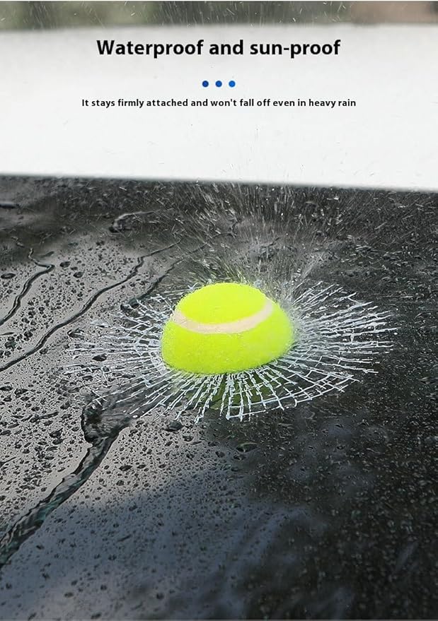 Car 3D elf Ball car Sticker, car Window Funny Creative Decorative Sticker(18cmx18cmx3cm) (Green Tennis)