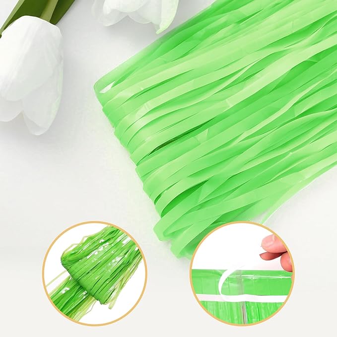 5 Pack Green Foil Curtain Backdrop 3.2ft x 8.2ft Tinsel Foil Fringe Curtains Macaron Photo Booth Streamer Backdrop for Party Decorations Birthday Baby Shower Bachelorette Holiday Decor (Pastel Green)