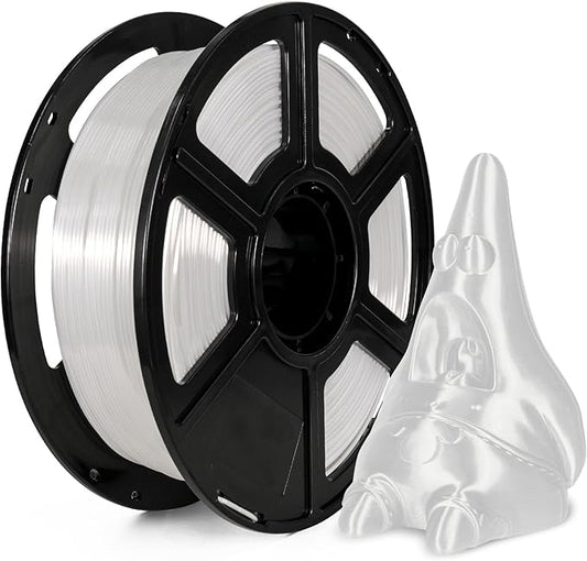 Flashforge 3D Printer Filament Silk PLA 1.75mm 1kg Spool-Dimensional Accuracy +/- 0.02mm (White)
