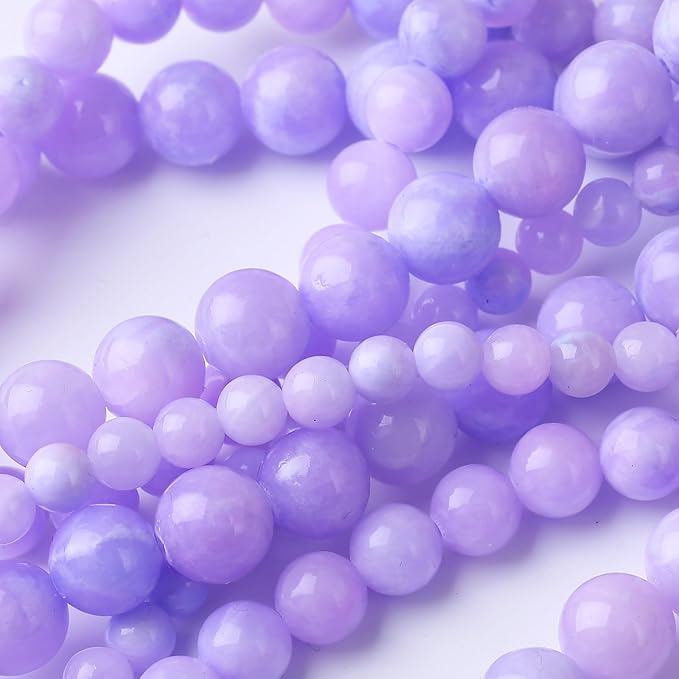 Purple Persian Jade Stone Beads Gemstone Round Crystal Energy Jade Beads Stone Beads for Jewelry Making DIY Bracelet Necklace Jewelry Making 1 Strand 15.5inch 31PCS 12MM
