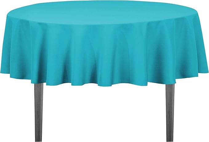 LinenTablecloth 70-Inch Round Polyester Tablecloth Turquoise