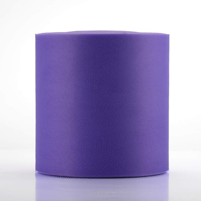 Tulle Rolls 6” by 100 Yards (300 feet) Tulle Roll Spool Fabric for DIY Tutu Skirts Wedding Baby Shower Crafts Decorations Party Supplies (Purple)