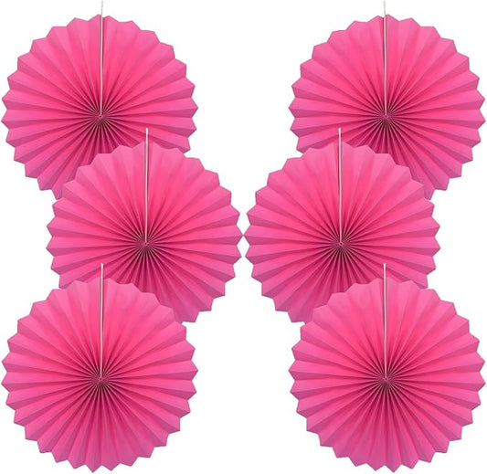 Red Graduation Party Decor,Girls Party Decorations ,Party Supplies Party Fans 16in, Anniversary Decorations for Party,Wedding Graduation Events Accessories 30 Color DIY Set （Rose Red）