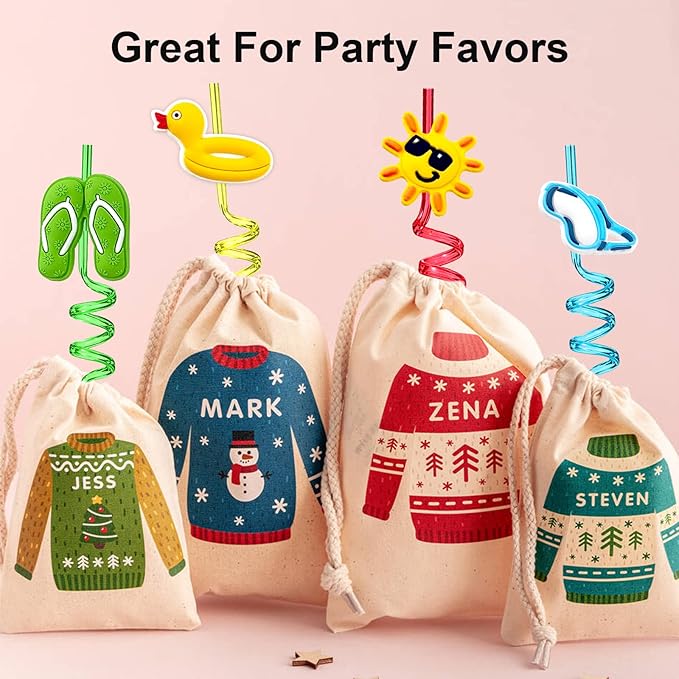 24Pcs Beach Drinking Straws Beach Ball Pool Summer Birthday Party Supplies Decorations with 2Pcs Cleaning Brushes