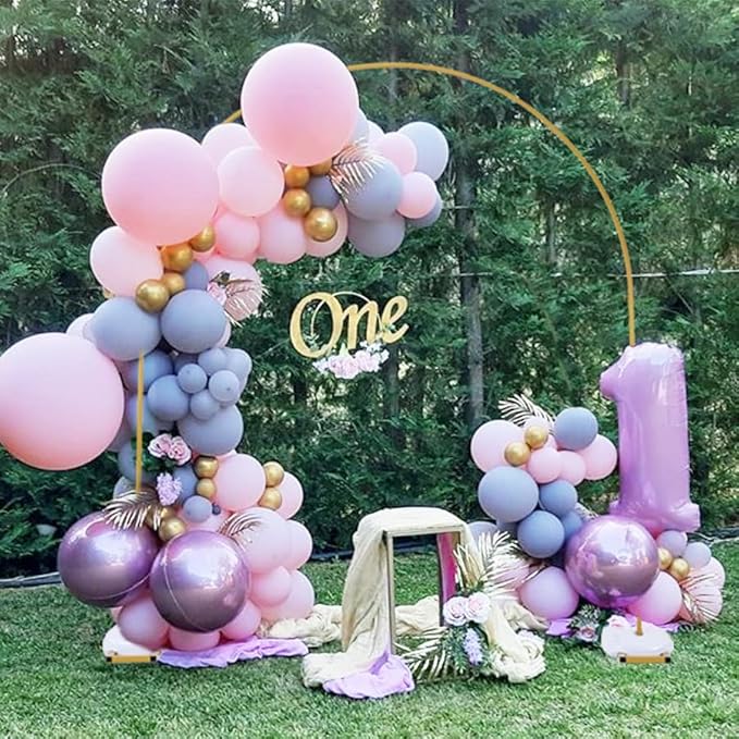 Vincidern Wedding Arch Backdrop Stand 7.8FT, Party Balloon Arch Stand for Birthday, Bridal Baby Showers, Metal Wedding Arch Frame for Ceremony Decoration Arch Stand Backdrop Gold(with Water Base)