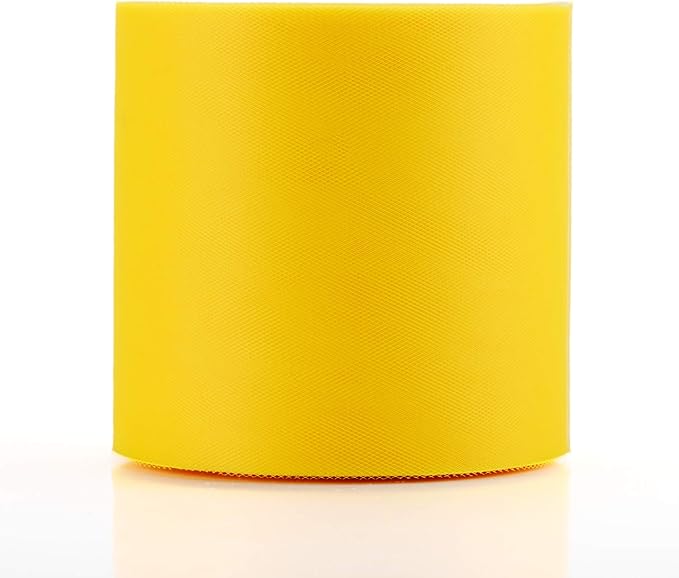 Tulle Fabric Roll, 6” by 200 Yards (600FT) Tulle Organza Fabric Spool for DIY Tutu Skirt Baby Shower Decor Wedding Backdrop Crafts Birthday Party Supplies (Yellow)