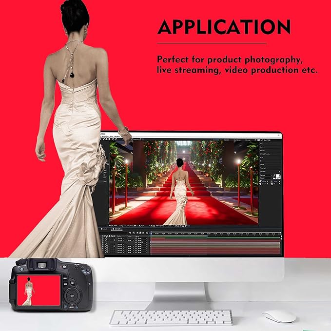 Red Photography Backdrop for Photoshoot, Photo Backdrop Curtain, Perfect Red Backdrops for Party Portrait Photoshoots Video Studio 10FTx20FT