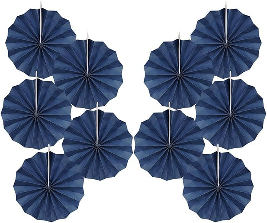 Blue Party Decorations,Blueberry Party Decorations Decorations Party Paper Fans Bulk 8in,Graduation Decoration Classroom Decor, Western Themed Party Decorations 30 Color DIY Set （Deep Blue）