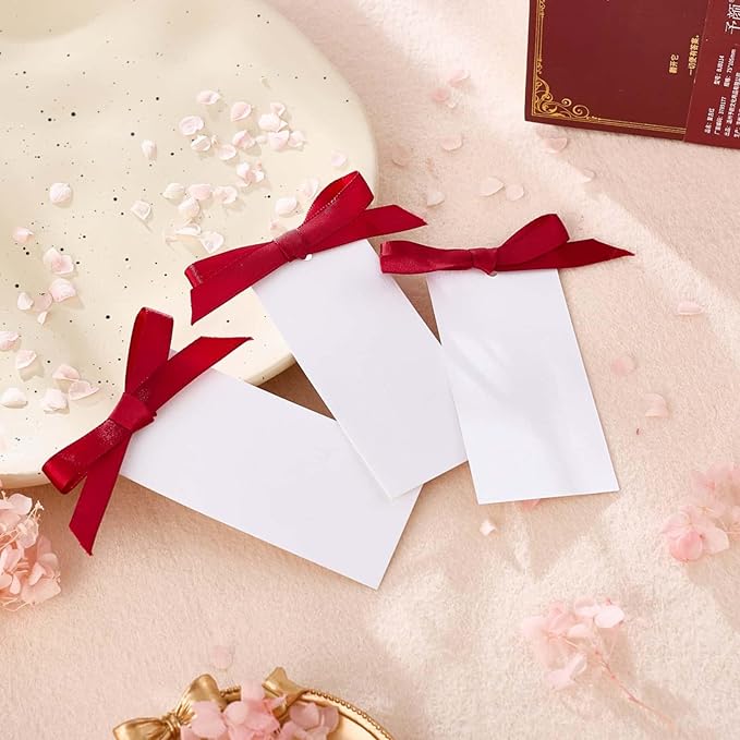60pcs Name Cards for Table Setting, Place Cards, Wedding Place Cards.Wedding Name Tags.Present Tags with String Attached.and Reserved Signs for Wedding Seating.(Red)