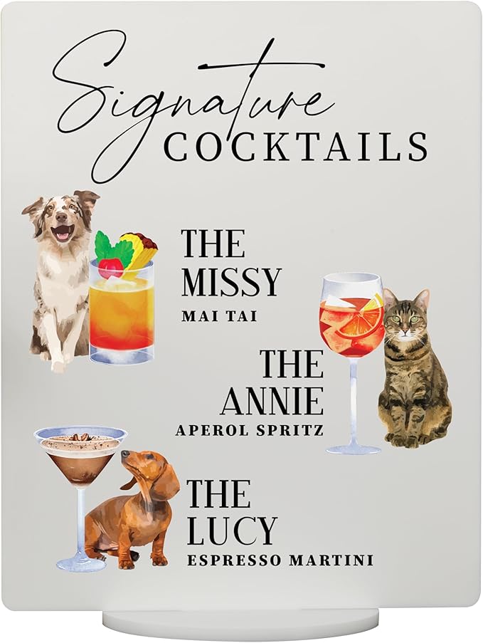 Pet Signature Drink Wedding Signs