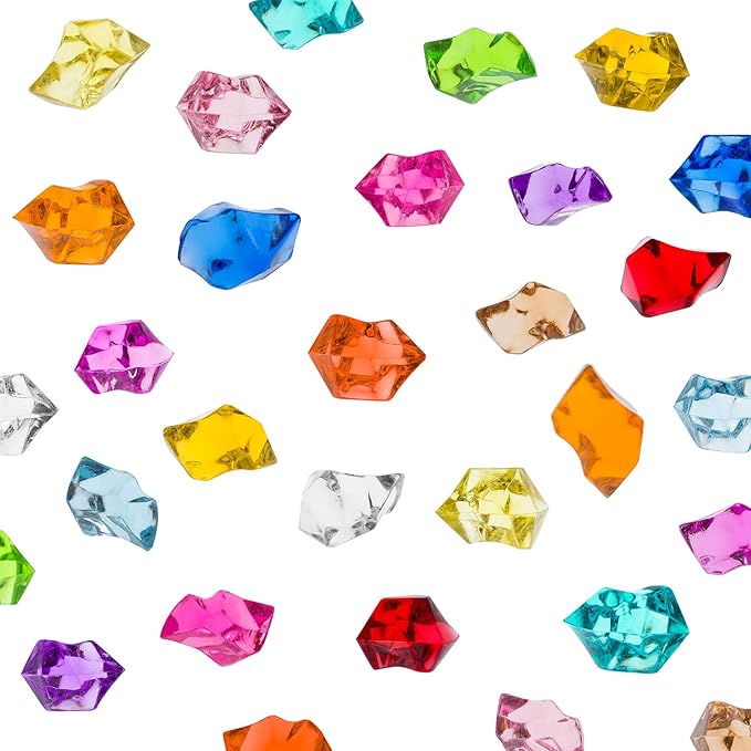 Super Z Outlet Acrylic Color Ice Rock Crystals Treasure Gems for Table Scatters, Vase Fillers, Event, Wedding, Arts & Crafts, Birthday Decoration Favor (190 Pieces) (Assorted)